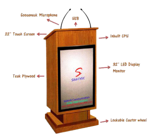 Interactive Wooden Podium SIL-505